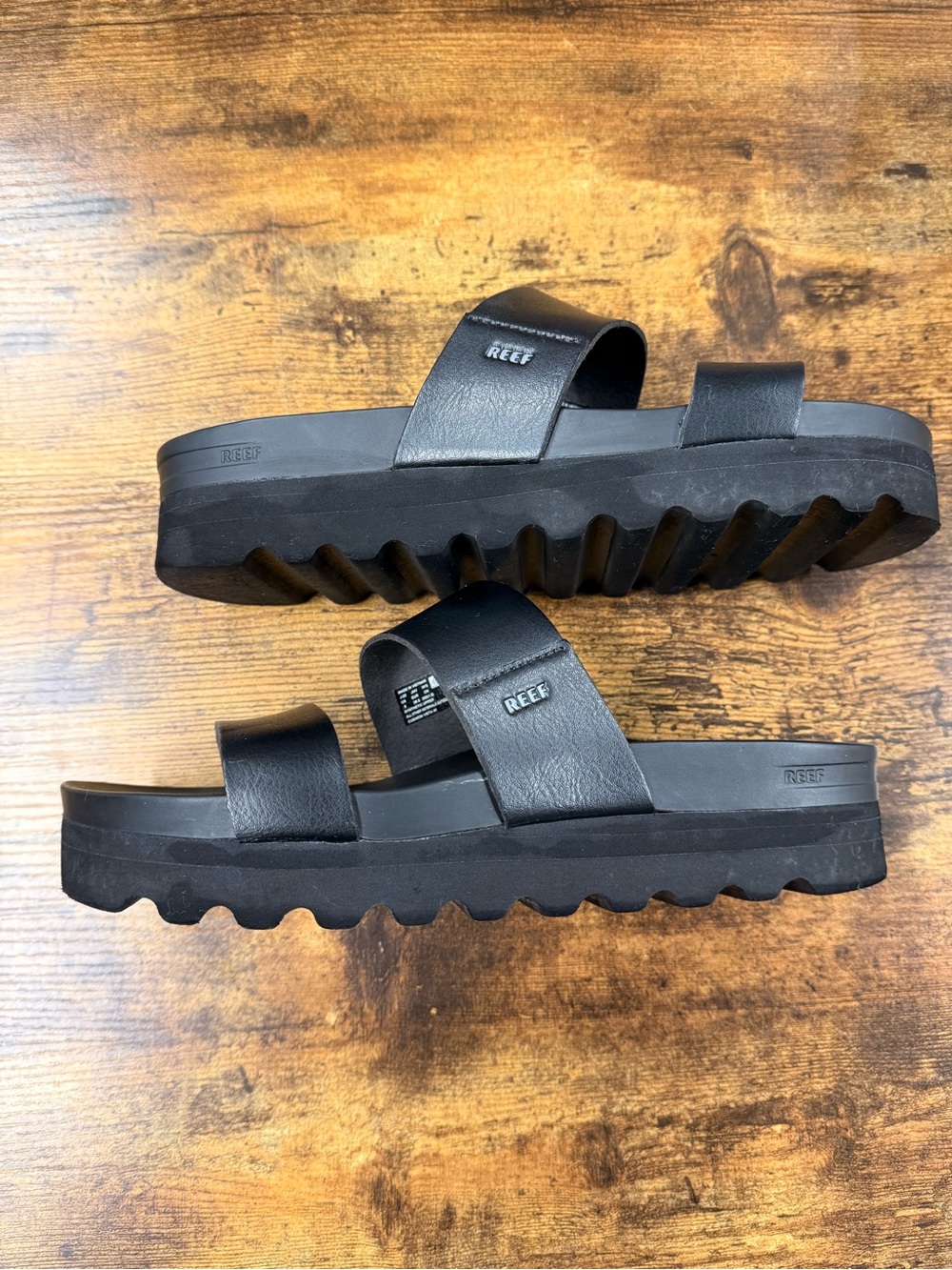 Reef womens Double-Strap Slide Sandals in Black - Picture 3 of 6